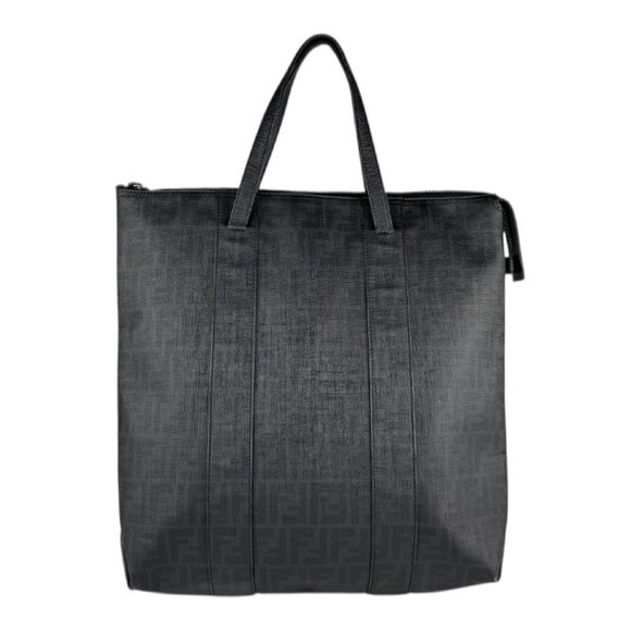 Fendi Men's PVC Coated Canvas Shoulder Bag Black z8068